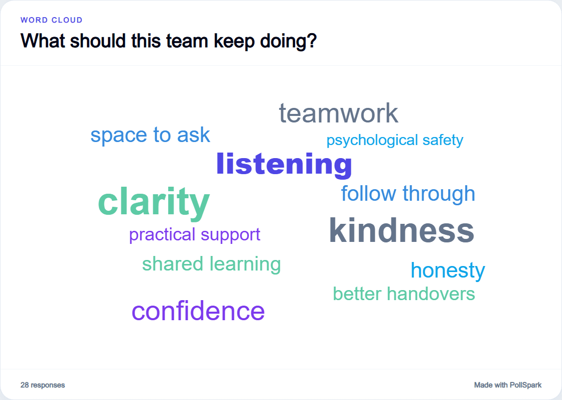 Word Cloud results in PollSpark
